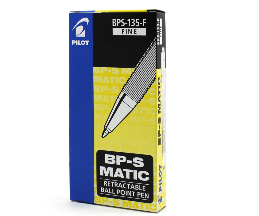 Penna a sfera Pilot nera BP-S matic F 0.7 confezione da 12