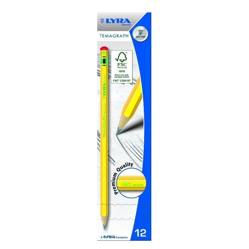 Matita Lyra temagraph HB2 confezione da 12