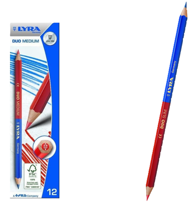 Pastelli Lyra duo slim bicolore 2.8mm confezione da 12