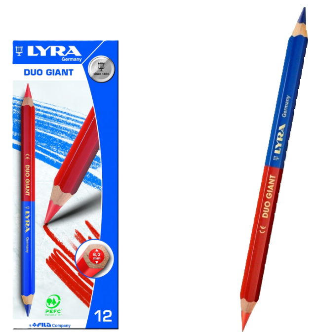 Pastelli Lyra duo giant bicolore 6.3mm confezione da 12