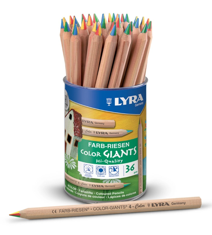 Pastelli Lyra color giants 4 colori confezione da 36
