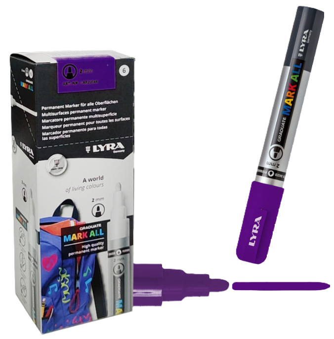 Marcatore Lyra mark all 2mm viola confezione da 6
