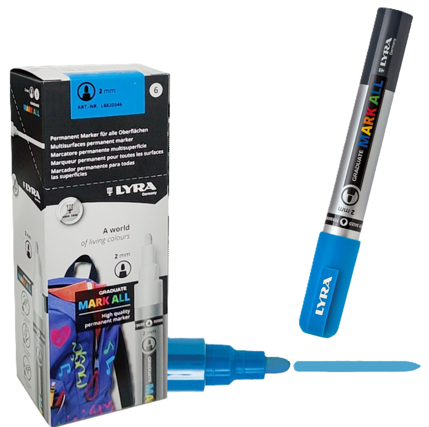 Marcatore Lyra mark all 2mm azzurro confezione da 6