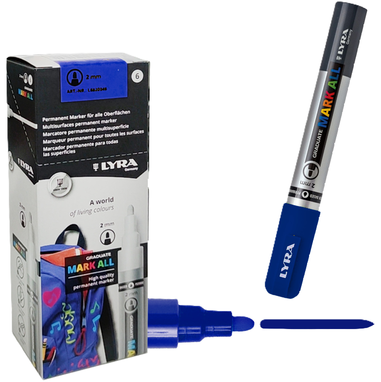 Marcatore Lyra mark all 2mm blu scuro confezione da 6
