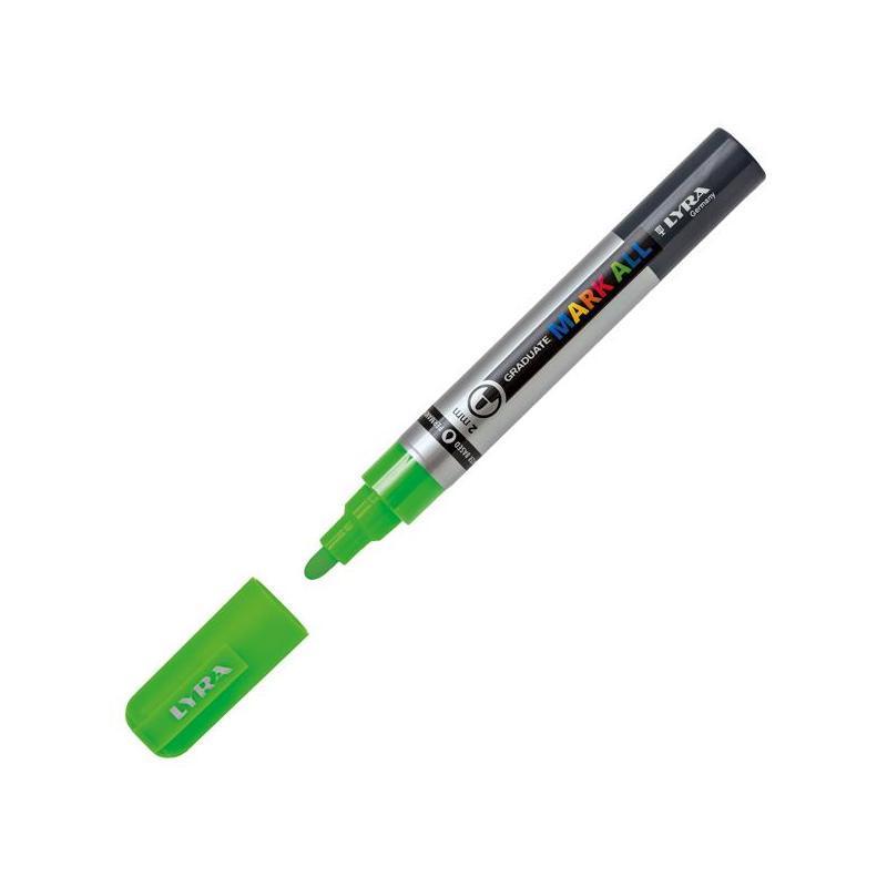 Marcatore Lyra mark all 2mm verde fluo confezione da 6