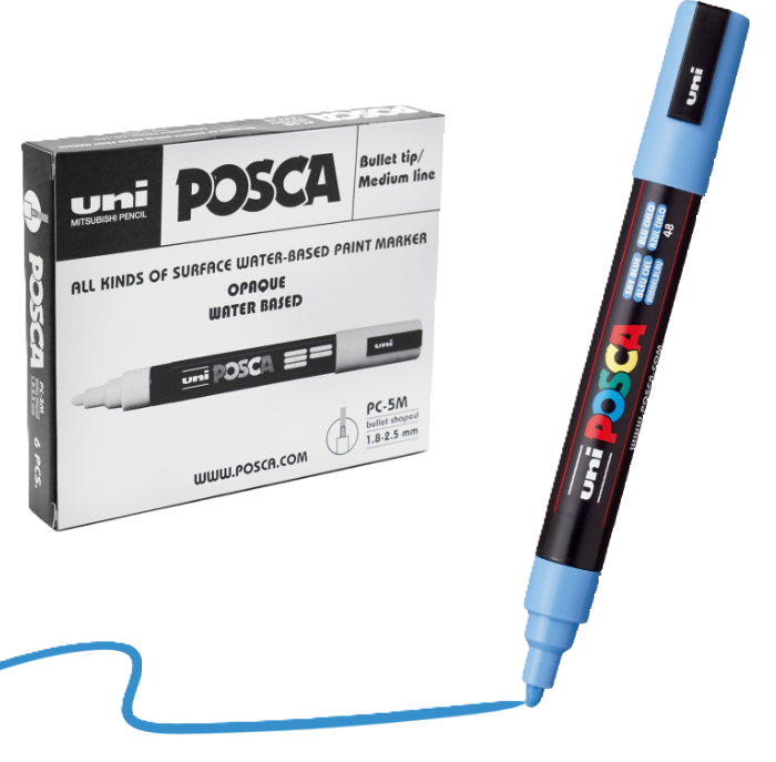 Pennarello uniPosca PC-5M blu cielo confezione da 6