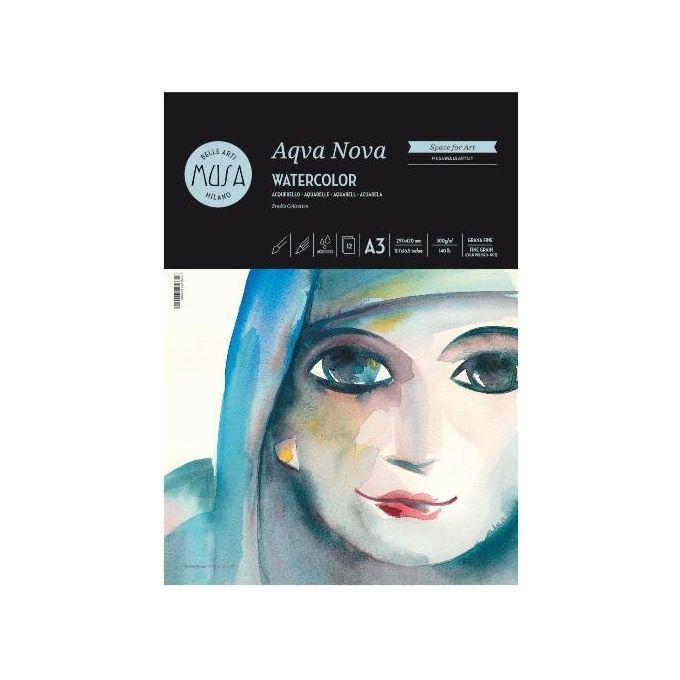 Blocco da disegno aqva nova watercolor A4 da 12 fogli