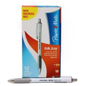 Penna a sfera paper mate inkjoy 700 rt rosso confezione da 12
