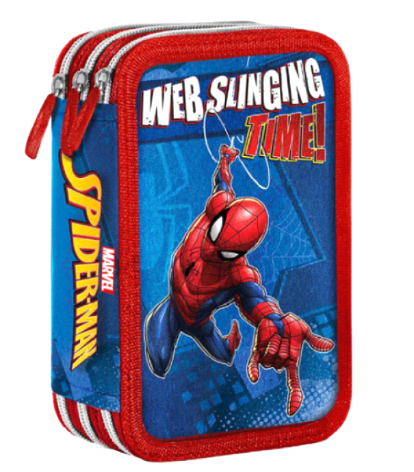 Astuccio 3 scomparti spiderman con Giotto turbocolor