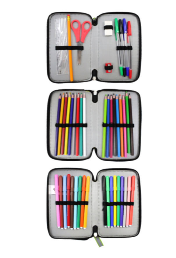 Astuccio 3 scomparti spiderman con Giotto turbocolor