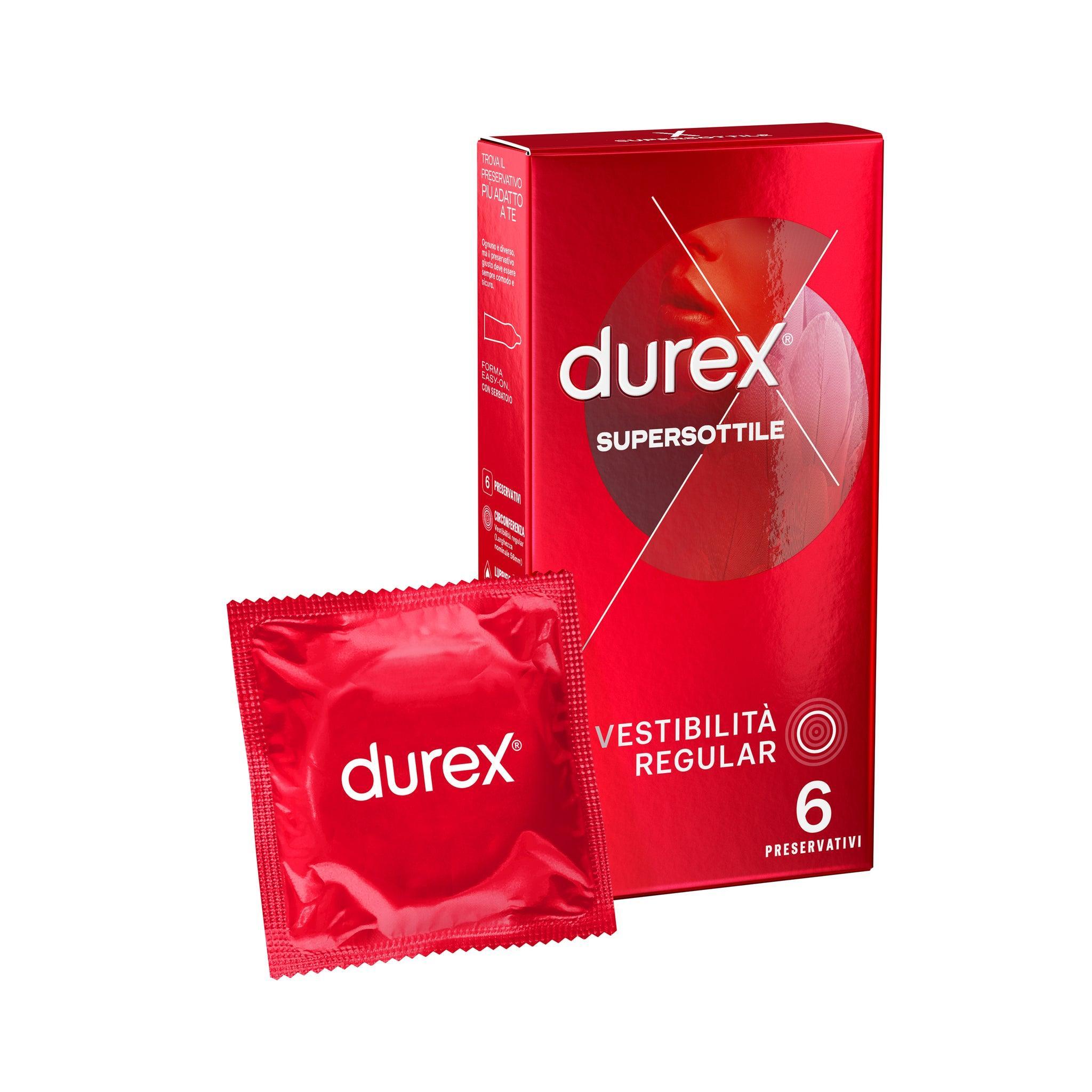 Preservativi Durex Super sottile vestibilitu00e0 regular confezione da 6