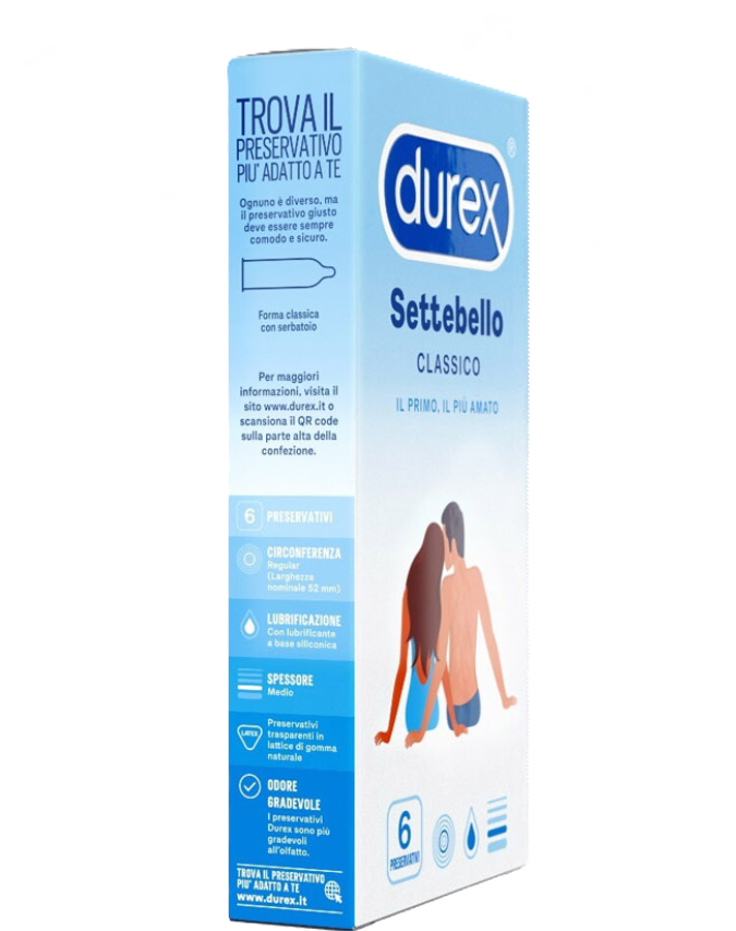 Preservativi Durex settebello classico confezione da 6