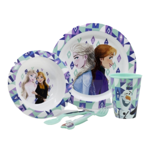 Set pranzo frozen plastica riutilizzabile 5 pezzi