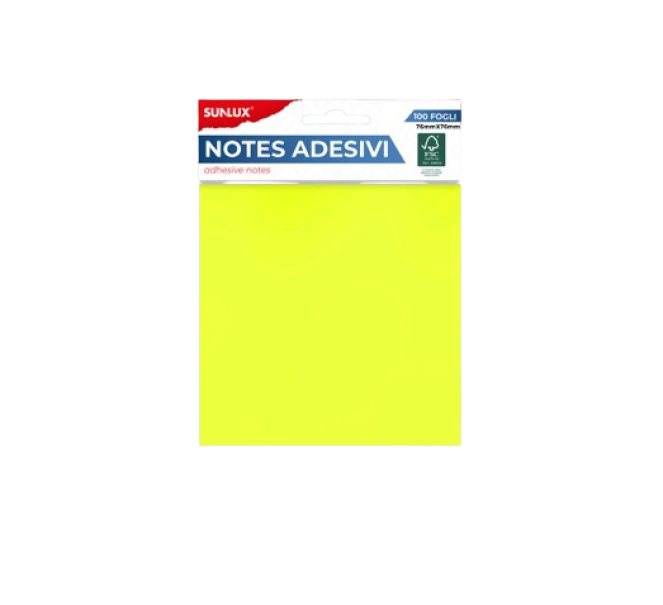 Fogliettini adesivi appunti 4 colori 7,6cm x 7,6cm blocchetto da 100 fogli