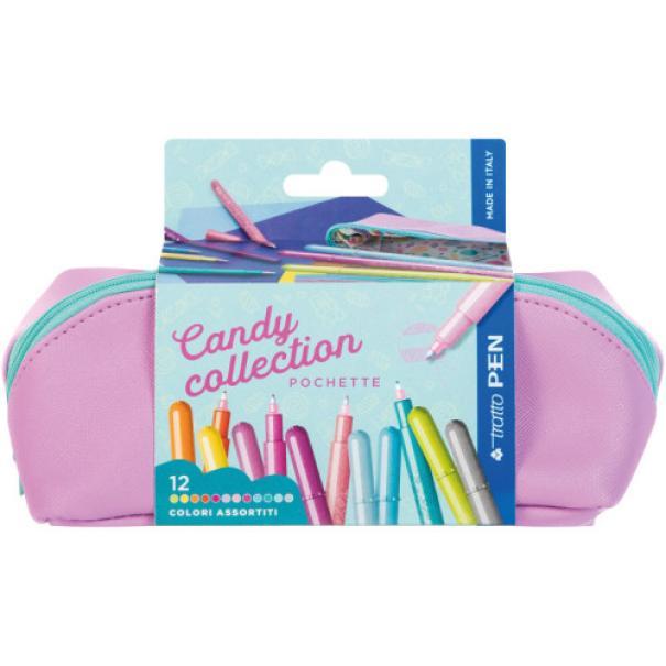 Pochette Candy Collection Tratto Pen edizione limitata set 12 penne colorate