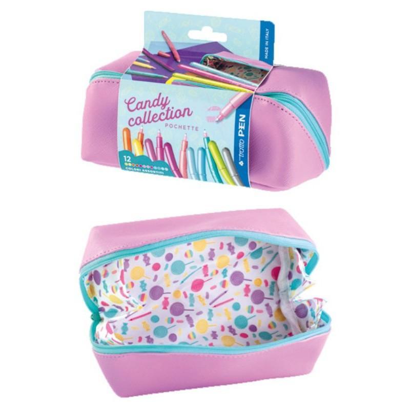 Pochette Candy Collection Tratto Pen edizione limitata set 12 penne colorate