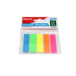 Foglietti adesivi segna pagina 4,5x1,2 cm – 5 colori assortiti – 24 confezioni da 100 fogli ciascuna (totale 2400 fogli)