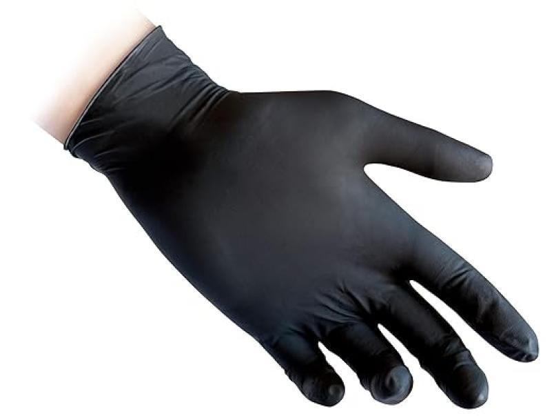 Guanti in nitrile neri Reflexx N81 senza polvere no lattice taglia S da 100 pz