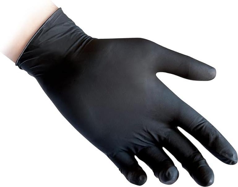 Guanti in nitrile neri Reflexx N81 senza polvere no lattice taglia M da 100 pz