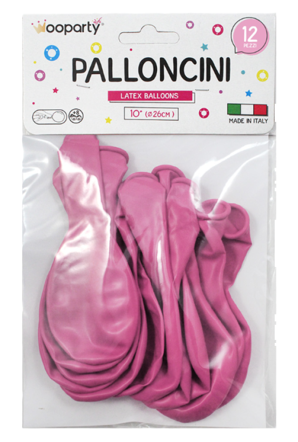 Palloncini colore rosa 10'' confezione da 12 pezzi