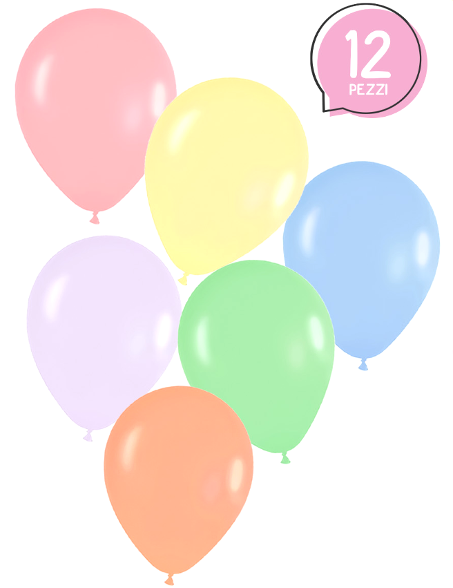 Palloncini colori assortiti pastel 10'' confezione da 12