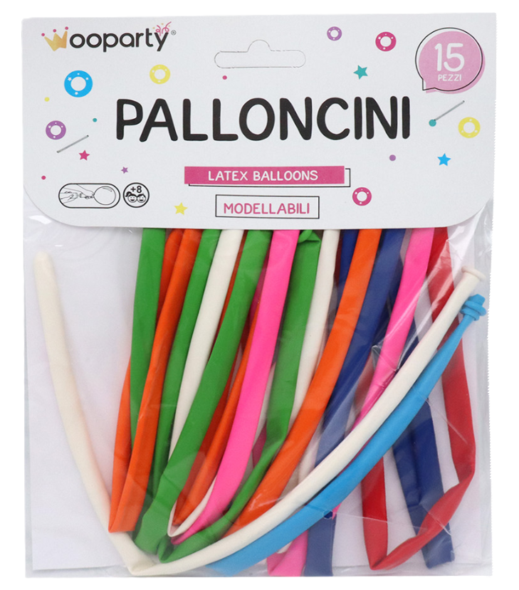 Palloncini colori assortiti modellabili confezione da 15