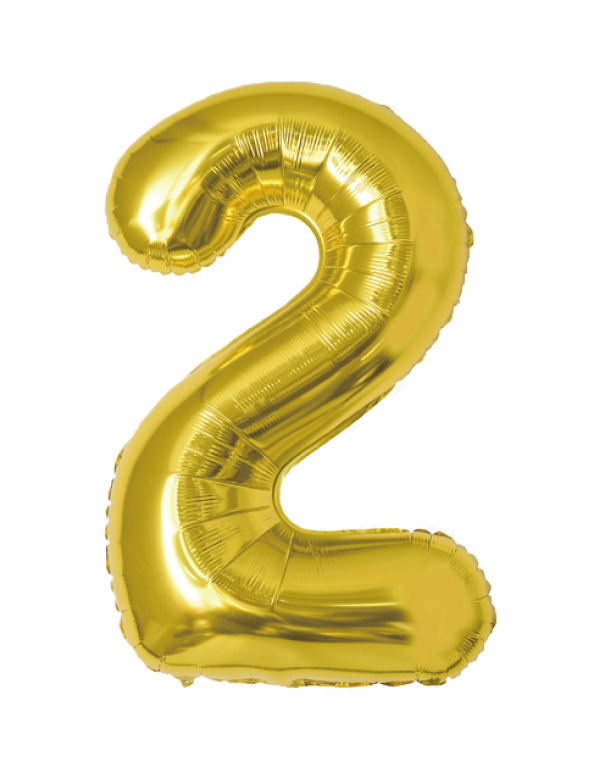 Palloncino N.2 oro metal 35cm