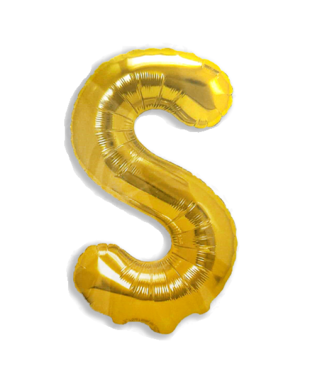 Palloncino lettera S oro metal 35cm