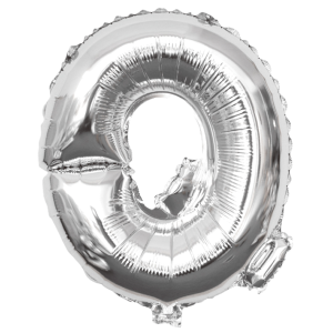 Palloncino lettera q argento metal 35cm