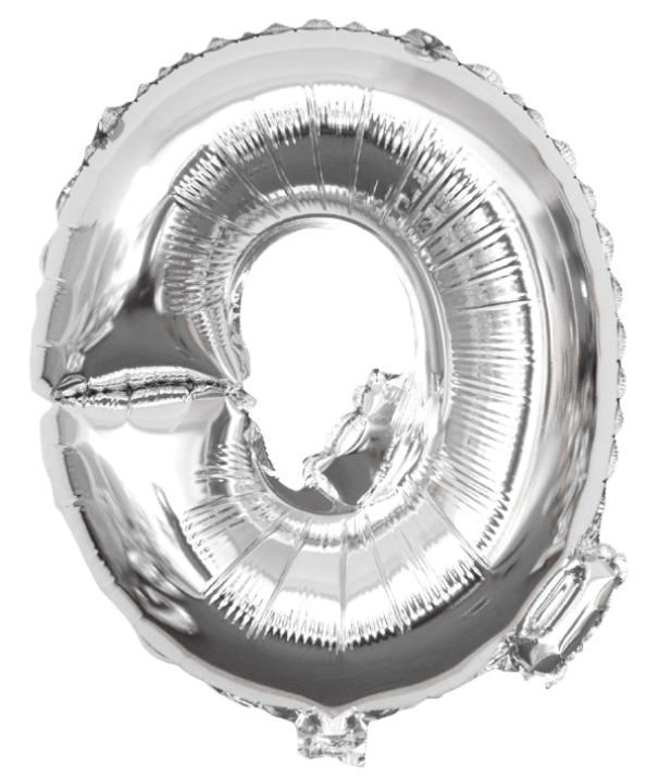 Palloncino lettera Q argento metal 35cm