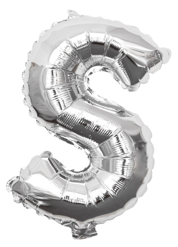 Palloncino lettera S argento metal 35cm
