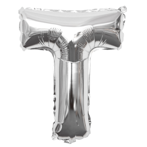 Palloncino lettera t argento metal 35cm
