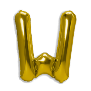 Palloncino lettera w oro metal 35cm