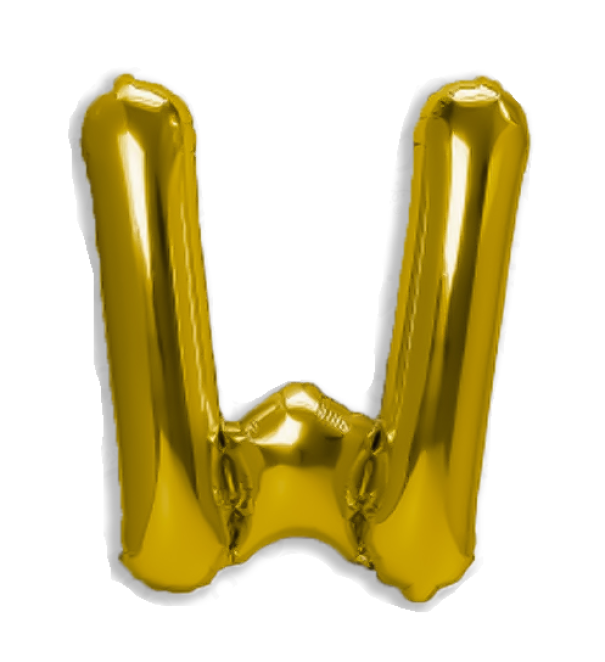 Palloncino lettera W oro metal 35cm