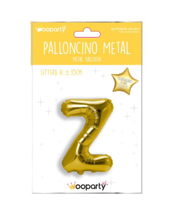 Palloncino lettera Z oro metal 35cm