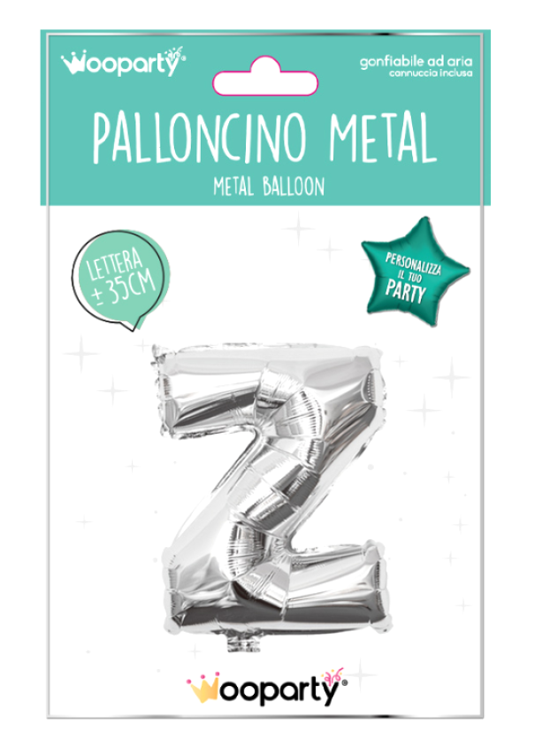 Palloncino lettera Z argento metal 35cm