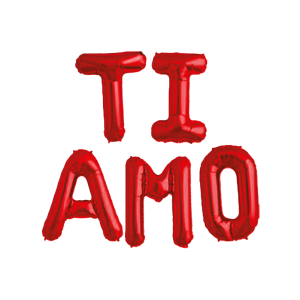 Set palloncini metal ti amo rosso 35cm