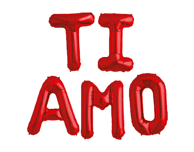 Set palloncini metal Ti amo rosso 35cm