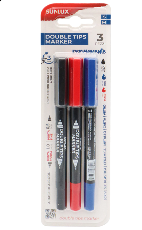 Marcatore Sunlux doppia punta 3 colori
