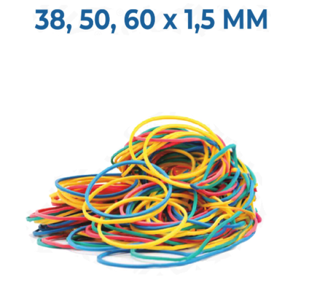 Elastici in gomma Sunlux 38, 50, 60 x 1,5 MM barattolo 100gr
