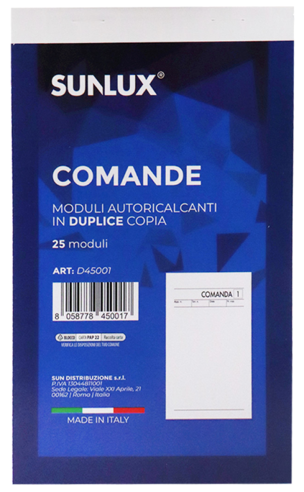 Blocco comande Sunlux 25 moduli in duplice copia