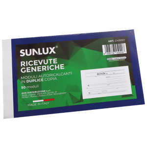 Blocco ricevute generiche 10pz x 50 moduli  duplice copia
