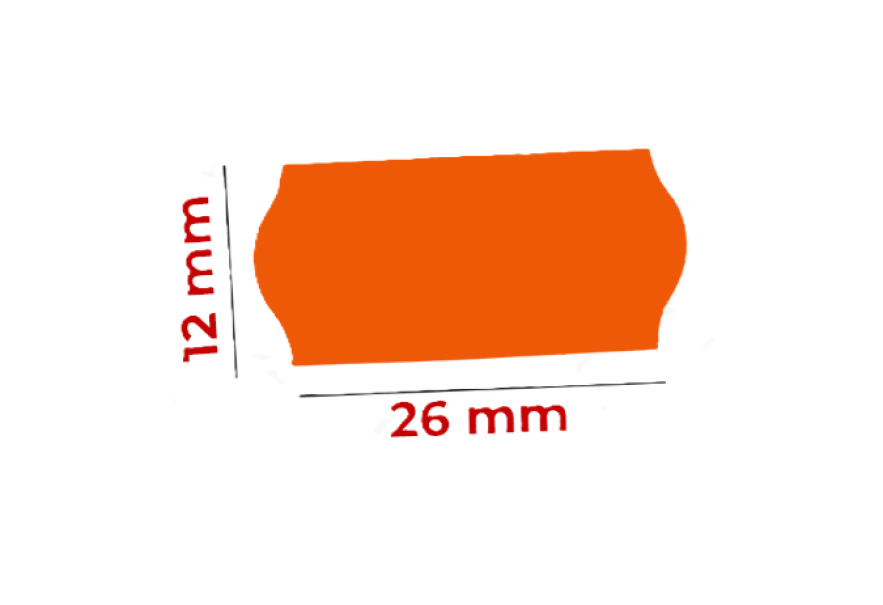 Rotolo etichette prezzo arancio fluo Sunlux 1000x10 rotoli