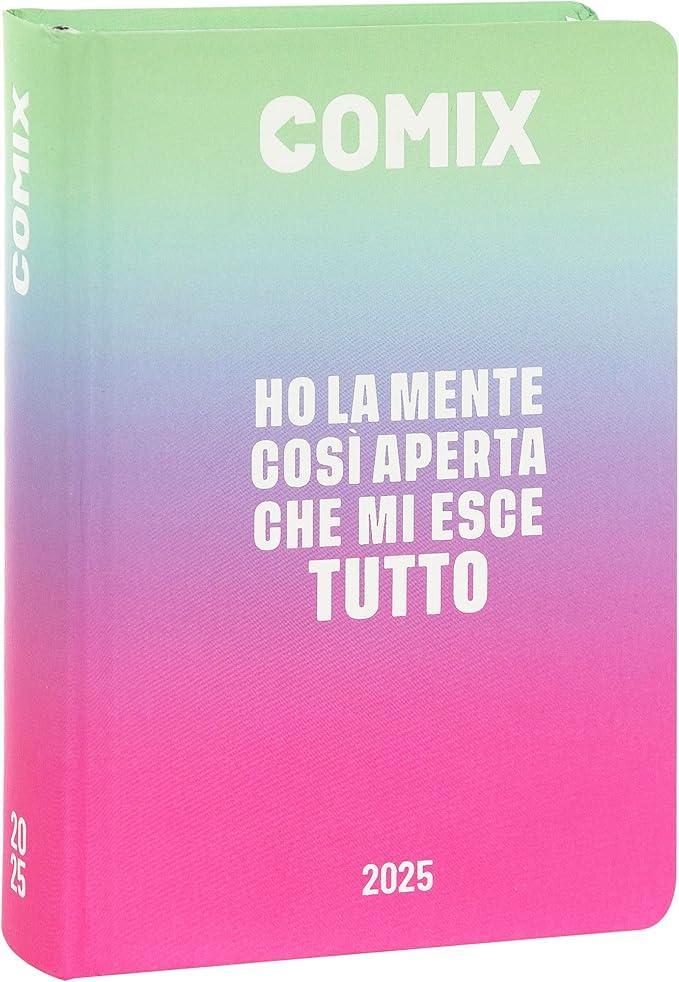 Diario mini scuola Comix 2025 copertina rigida Multicolore 11x15cm