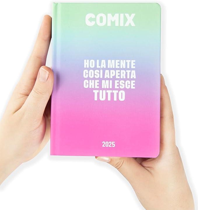 Diario mini scuola Comix 2025 copertina rigida Multicolore 11x15cm