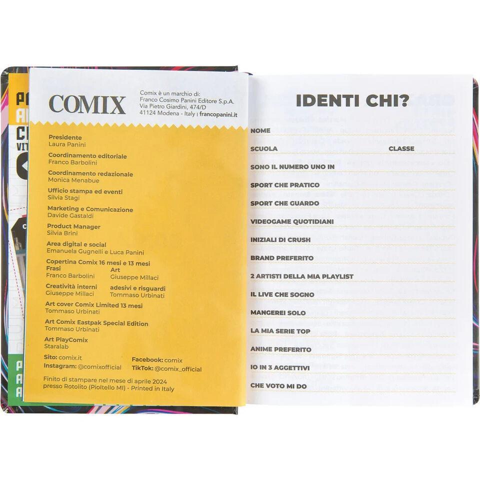 Diario mini scuola Comix 2025 copertina rigida Multicolore 11x15cm