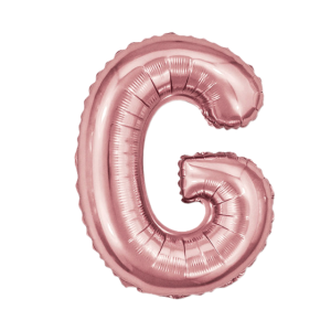 Palloncino lettera g oro rosa metal 35cm