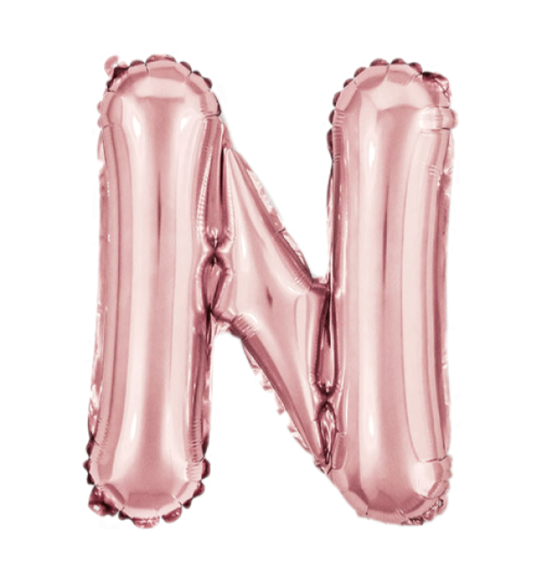 Palloncino lettera N Oro Rosa metal 35cm