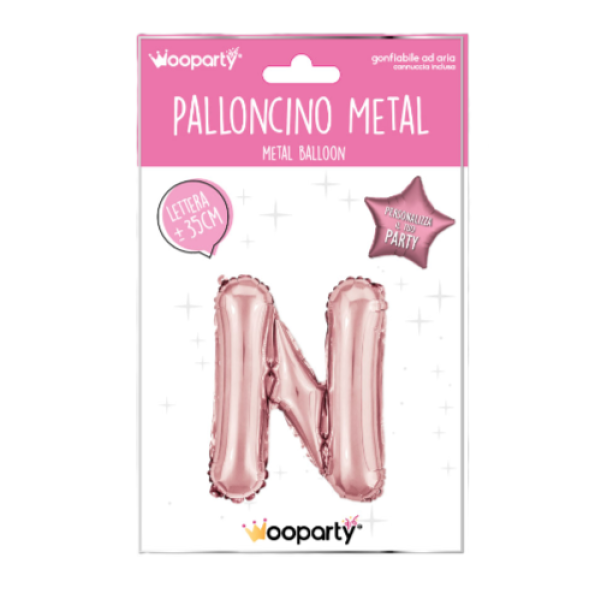 Palloncino lettera N Oro Rosa metal 35cm