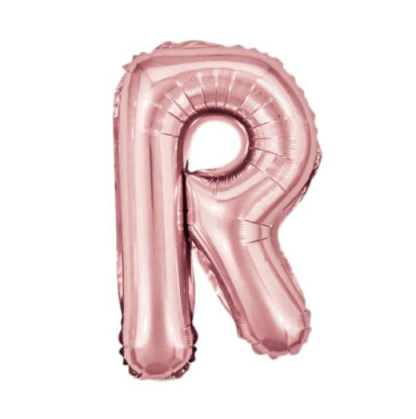Palloncino lettera R Oro Rosa metal 35cm